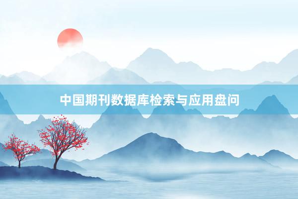 中国期刊数据库检索与应用盘问